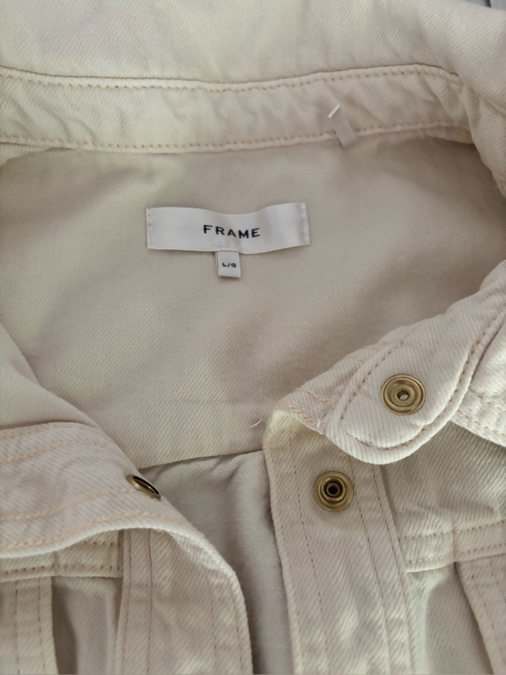 Frame Denim Cream Jacket with Gold Hardware
